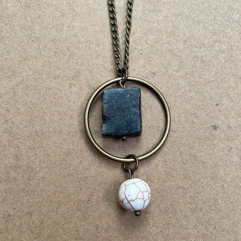 2 for $32 / Rectangular circle necklace